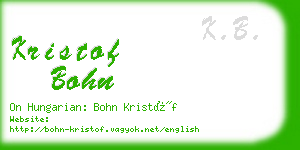 kristof bohn business card